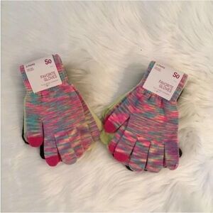 SO Woman’s Juniors Space dye glove set multi color Touch screen